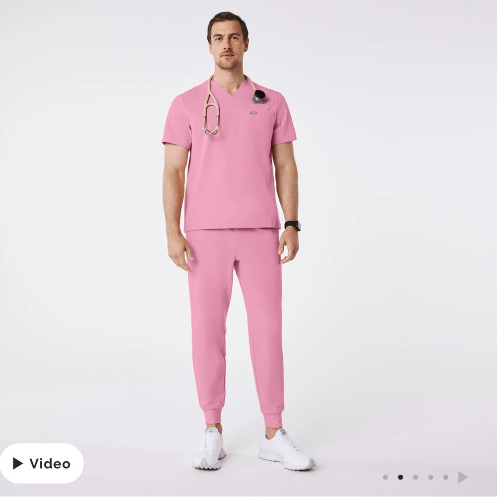 Men's Figs Scrub Set — Pink XS